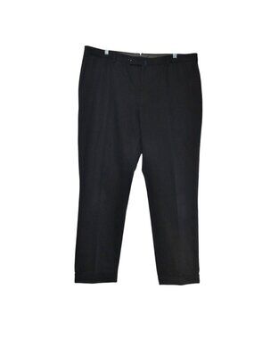INCOTEX  Black Quiet Luxury 100% Cotton Chino Pants Italy IT 60 Waist 41 Cuffed